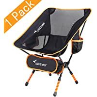 Los mejores  - Silla de Camping- Sportneer Silla de Camping Plegable con Dos Bolsillos Laterales y una Bolsa de Almacenamiento…